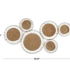 Wall Plaques-Kirkland's Home Natural Dried Bohemian Plates Wall Plaque Tan