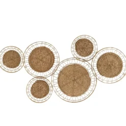 Wall Plaques-Kirkland's Home Natural Dried Bohemian Plates Wall Plaque Tan