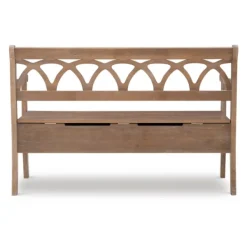 Benches & Ottomans-Kirkland's Home Natural Driftwood Fretwork Back Storage Bench Brown