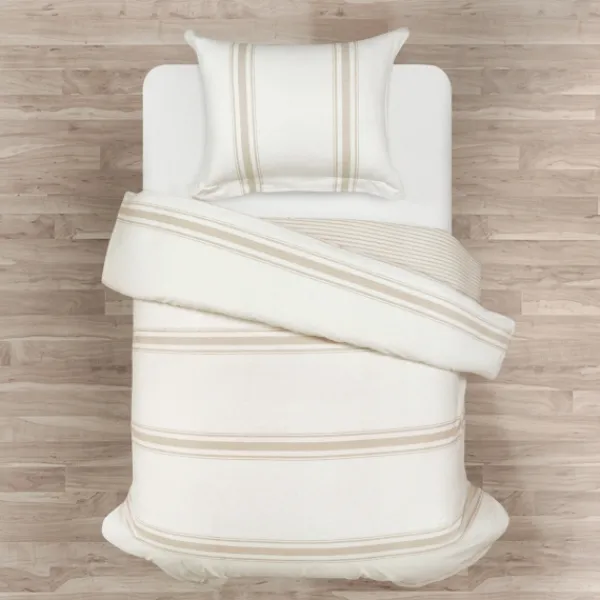 Duvets-Kirkland's Home Natural Farmhouse Stripe 2-Pc. Twin Xl Duvet Set Tan