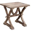 Accent & End Tables-Kirkland's Home Natural Farmhouse Trestle Base Accent Table Brown