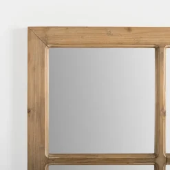 Decorative Mirrors-Kirkland's Home Natural Fir Wood Window Pane Mirror