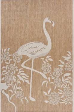 Outdoor Rugs-Kirkland's Home Natural Flamingo Indoor/Outdoor Area Rug, 5X7 Tan/White