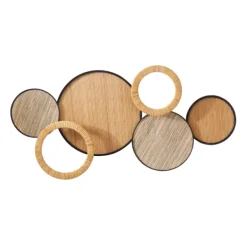 Wall Plaques-Kirkland's Home Natural Floating Disks Bamboo Wall Plaque Tan/Black