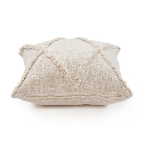 Pillows-Kirkland's Home Natural Fringe Diamond Pillow, 20 In. Tan
