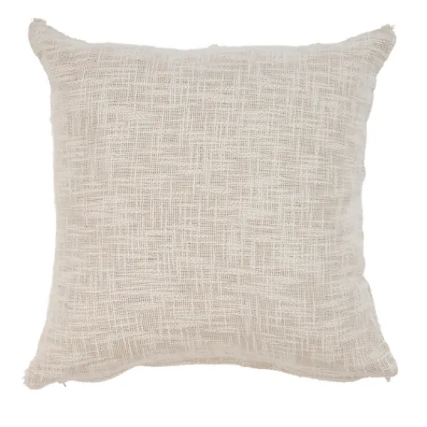 Pillows-Kirkland's Home Natural Fringe Diamond Pillow, 20 In. Tan