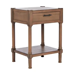 Accent & End Tables-Kirkland's Home Natural Geometric Industrial Pull Accent Table Brown
