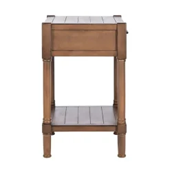 Accent & End Tables-Kirkland's Home Natural Geometric Industrial Pull Accent Table Brown