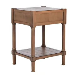 Accent & End Tables-Kirkland's Home Natural Geometric Industrial Pull Accent Table Brown