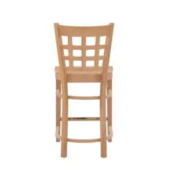 Bar Stools & Counter Height Stools-Kirkland's Home Natural Grid Back Wood Counter Stools, Set Of 2 Tan