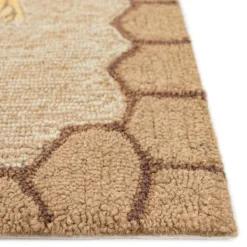 Outdoor Rugs-Kirkland's Home Natural Honeycomb & Bees Outdoor Accent Rug Tan/Yellow