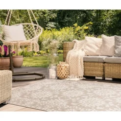 Outdoor Rugs-Kirkland's Home Natural Ivy Indoor/Outdoor Area Rug, 6X9 Tan