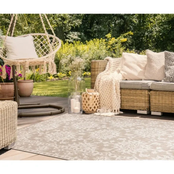 Outdoor Rugs-Kirkland's Home Natural Ivy Indoor/Outdoor Area Rug, 4X7 Tan