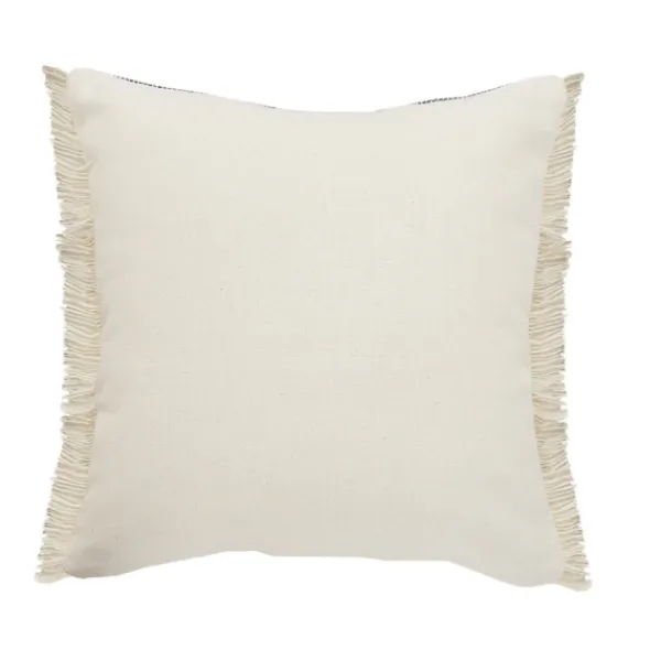 Pillows-Kirkland's Home Natural Jute Braided Stripe Throw Pillow, 20 In. Black/Tan/Ivory