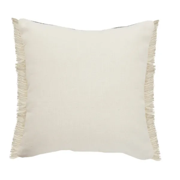 Pillows-Kirkland's Home Natural Jute Braided Stripe Throw Pillow, 20 In. Black/Tan/Ivory