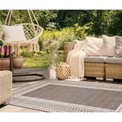 Outdoor Rugs-Kirkland's Home Natural Linear Macy Indoor/Outdoor Area Rug, 4X7 Brown