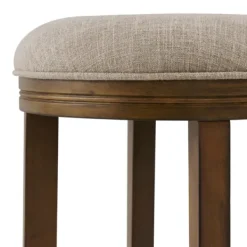 Bar Stools & Counter Height Stools-Kirkland's Home Natural Linen And Wood Bar Stools, Set Of 2 Tan