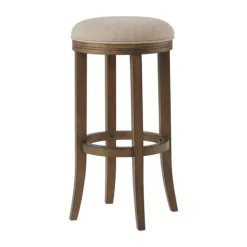 Bar Stools & Counter Height Stools-Kirkland's Home Natural Linen And Wood Bar Stools, Set Of 2 Tan
