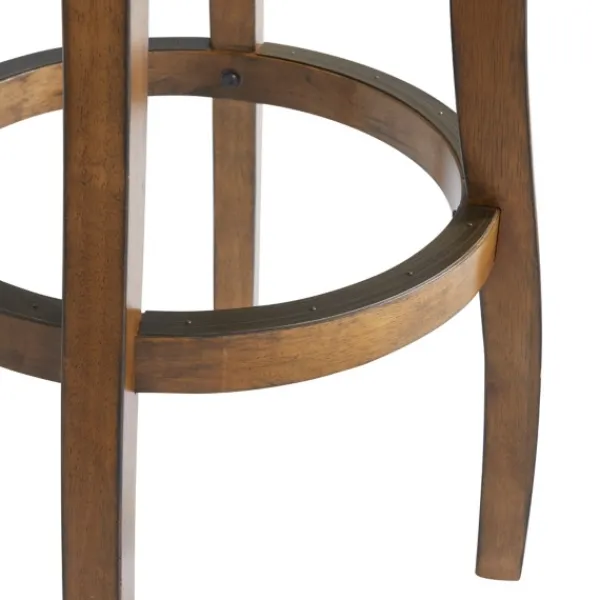 Bar Stools & Counter Height Stools-Kirkland's Home Natural Linen Barrel Base Swivel Bar Stool Tan