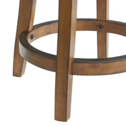 Bar Stools & Counter Height Stools-Kirkland's Home Natural Linen Barrel Base Swivel Counter Stool Tan