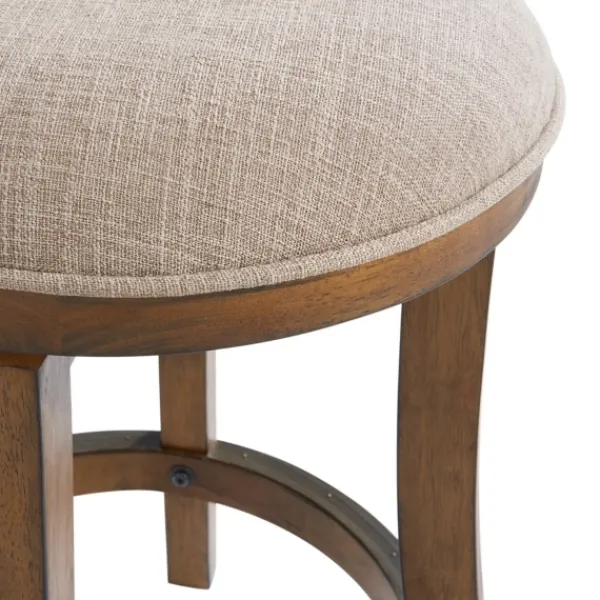 Bar Stools & Counter Height Stools-Kirkland's Home Natural Linen Barrel Base Swivel Counter Stool Tan