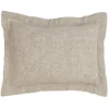 Pillows-Kirkland's Home Natural Linen Down Hemstitched Lumbar Pillow Tan