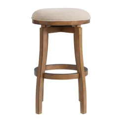 Bar Stools & Counter Height Stools-Kirkland's Home Natural Linen 2-Pc. Barrel Base Bar Stool Set Tan