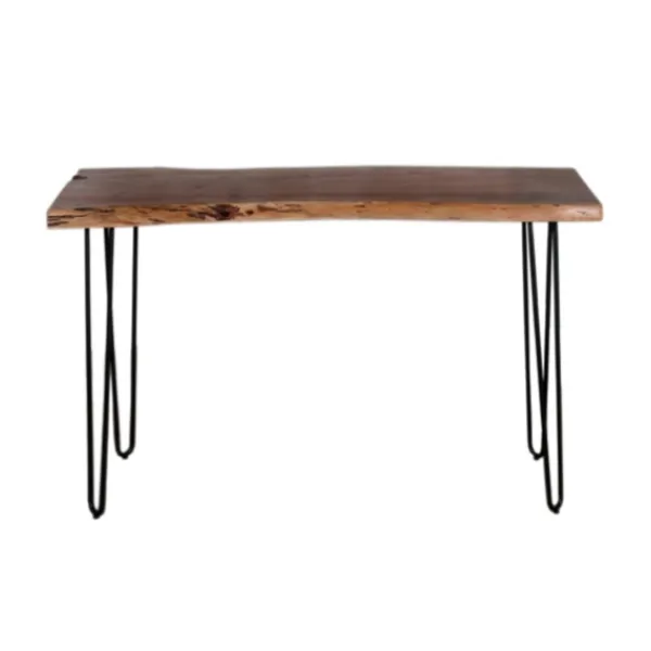 Console Tables-Kirkland's Home Natural Live Edge Hairpin Legs Console Table Tan