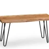 Benches & Ottomans-Kirkland's Home Natural Live Edge Hairpin Legs Bench, 36 In. Brown