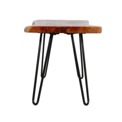 Benches & Ottomans-Kirkland's Home Natural Live Edge Hairpin Legs Bench, 36 In. Brown