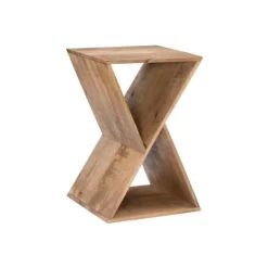 Accent & End Tables-Kirkland's Home Natural Mango Wood Hourglass Accent Table Brown