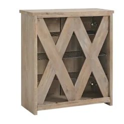 Entryway Furniture-Kirkland's Home Natural Mango Wood Shoe Cubbie
