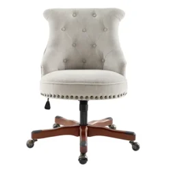 Office Furniture-Kirkland's Home Natural Miller Tufted Office Chair Tan