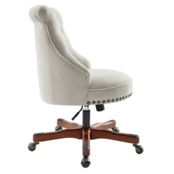 Office Furniture-Kirkland's Home Natural Miller Tufted Office Chair Tan
