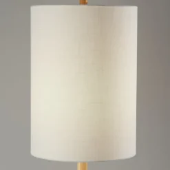 Floor Lamps-Kirkland's Home Natural Oak Wood Slim Floor Lamp White