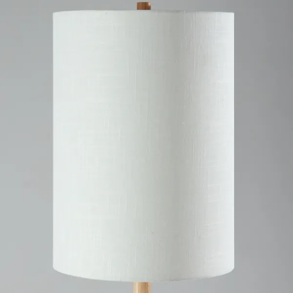 Floor Lamps-Kirkland's Home Natural Oak Wood Slim Floor Lamp White