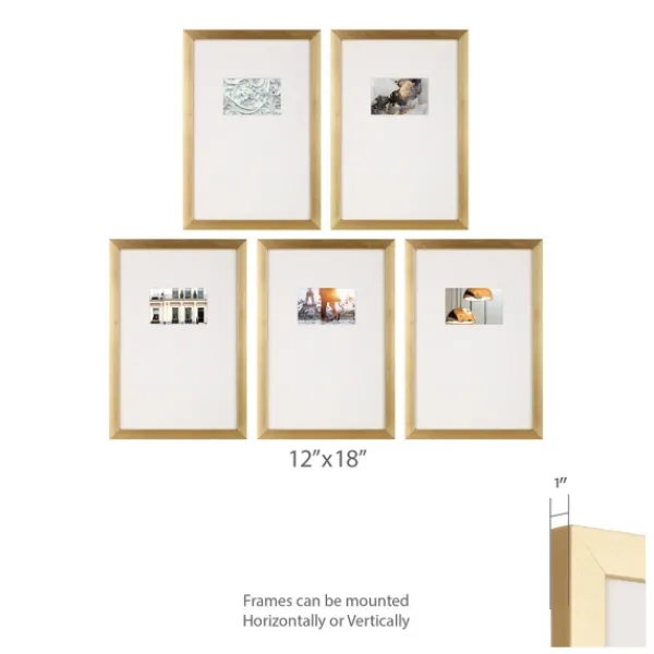 Gallery Wall Frames-Kirkland's Home Natural Offset Mat 4X6 5-Pc. Gallery Wall Set Tan