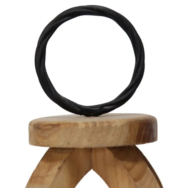 Lanterns-Kirkland's Home Natural Open Wood Frame Lantern Brown/Black