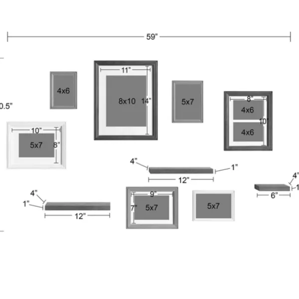 Gallery Wall Frames-Kirkland's Home Natural 10-Pc. Gallery Wall Frame And Shelf Set