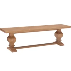 Benches & Ottomans-Kirkland's Home Natural Pine Wood Knotted Column Bench Tan