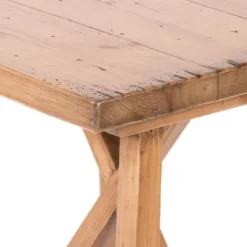 Accent & End Tables-Kirkland's Home Natural Pine Wood Trellis Accent Table Brown