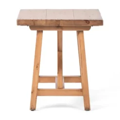 Accent & End Tables-Kirkland's Home Natural Pine Wood Trellis Accent Table Brown