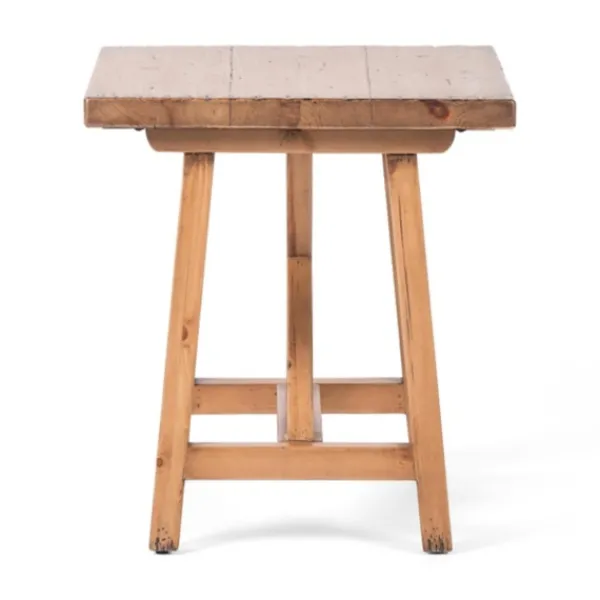 Accent & End Tables-Kirkland's Home Natural Pine Wood Trellis Accent Table Brown