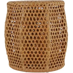 Accent & End Tables-Kirkland's Home Natural Rat Drum 2-Pc. Accent Table Set Tan
