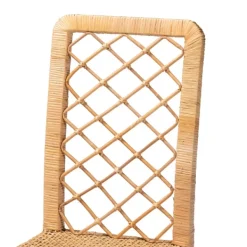 Dining Chairs-Kirkland's Home Natural Rat Woven Back Dining Chairs, Set Of 2 Tan