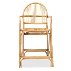 Bar Stools & Counter Height Stools-Kirkland's Home Natural Rat Woven Seat Counter Stool Tan