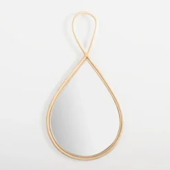 Decorative Mirrors-Kirkland's Home Natural Rattan Raindrop Wall Mirror