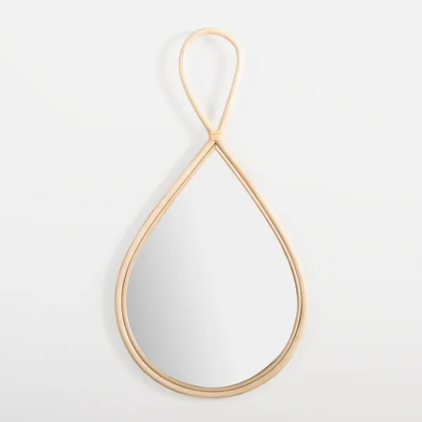 Decorative Mirrors-Kirkland's Home Natural Rattan Raindrop Wall Mirror