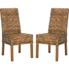Dining Chairs-Kirkland's Home Natural Rattan Wood Woven 2-Pc. Dining Chair Set Brown
