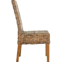 Dining Chairs-Kirkland's Home Natural Rattan Wood Woven 2-Pc. Dining Chair Set Brown